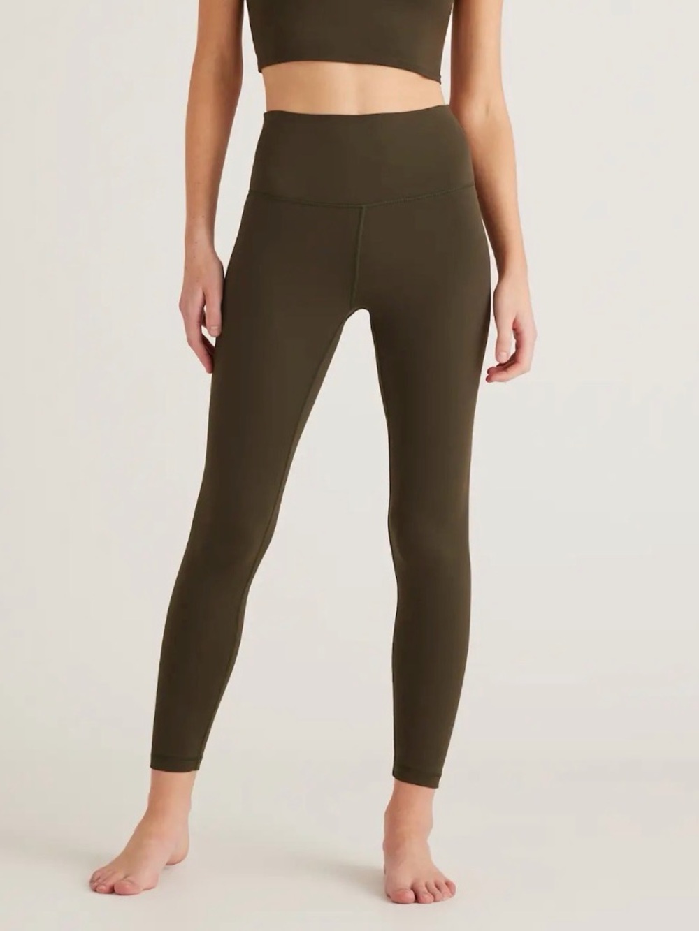 Quince Ultra Form High-Rise Legging Pilates Yoga Gym Travel Olive Green Womens M